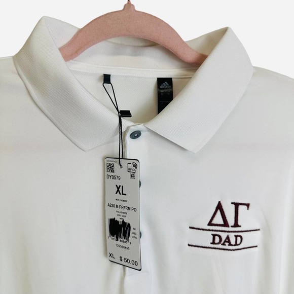 NWT Adidas Golf Shirt Men’s XL‎ White Polo Casual Shirt - Picture 3 of 8